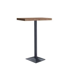 Mesa Alta Bar Moss acabado roble oscuro/negro, 110cm(alto) 70cm(ancho) 70cm(largo)