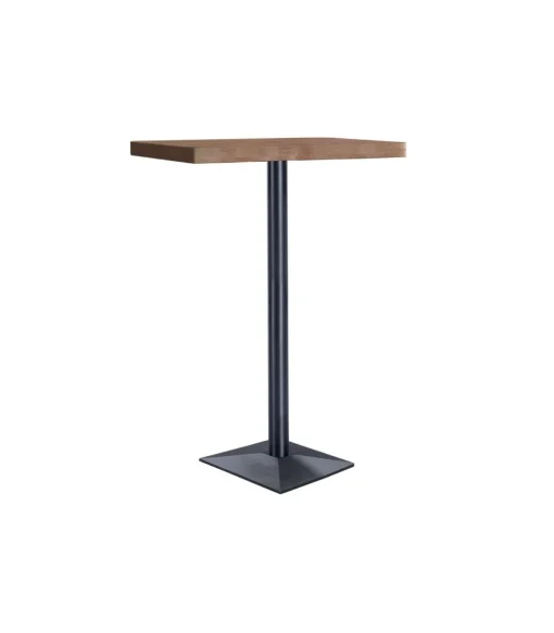 Mesa Alta Bar Moss acabado roble oscuro/negro, 110cm(alto) 70cm(ancho) 70cm(largo)