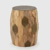 Mesa auxiliar de rincón modelo Fabiola en madera de mango, 46cm(alto) 29cm(ancho) 29cm(fondo).