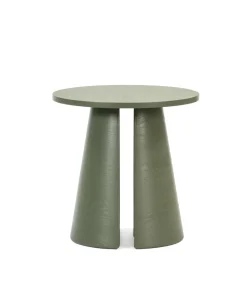 Mesa auxiliar de rincón modelo Cep acabado verde, 50cm(ancho) 50.1cm(alto) 50cm (largo)
