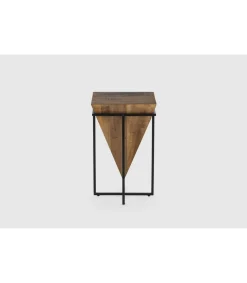Mesa auxiliar de rincón modelo Avila-68 en madera acabado natural, 68cm(alto) 42cm(ancho) 42cm(fondo).