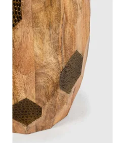 Mesa auxiliar de rincón modelo Fabiola en madera de mango, 46cm(alto) 29cm(ancho) 29cm(fondo).