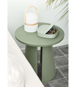 Mesa auxiliar de rincón modelo Cep acabado verde, 50cm(ancho) 50.1cm(alto) 50cm (largo)