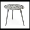 Mesa auxiliar redonda barata acabado gris, 46cm(alto) 48cm(ancho) 48cm(largo)