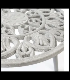 Mesa auxiliar redonda barata acabado gris, 46cm(alto) 48cm(ancho) 48cm(largo)