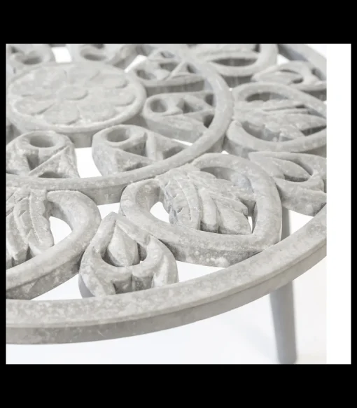 Mesa auxiliar redonda barata acabado gris, 46cm(alto) 48cm(ancho) 48cm(largo)