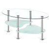 Mesa centro Brandy acabado acero cromado, 41cm(alto) 90 cm(ancho) 55 (fondo)