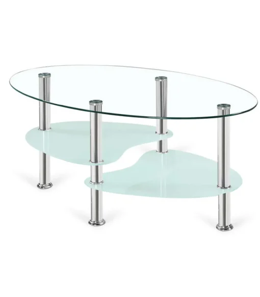 Mesa centro Brandy acabado acero cromado, 41cm(alto) 90 cm(ancho) 55 (fondo)