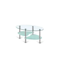 Mesa centro Brandy acabado acero cromado, 41cm(alto) 90 cm(ancho) 55 (fondo)