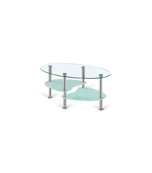 Mesa centro Brandy acabado acero cromado, 41cm(alto) 90 cm(ancho) 55 (fondo)