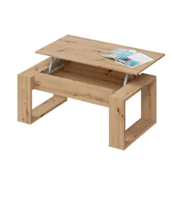 Mesa centro Caspe elevable acabado roble nordish. Medidas: 105 cm (Ancho) x 55 cm (Fondo) x 45 cm (Alto)