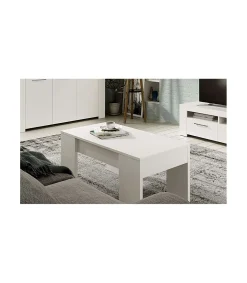 Mesa centro elevable Andujar Color Blanco Artik. 100 cm (Ancho) x 50 cm (Fondo) x 45-56 cm (Alto)