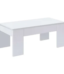 Mesa centro elevable Andujar Color Blanco Artik. 100 cm (Ancho) x 50 cm (Fondo) x 45-56 cm (Alto)