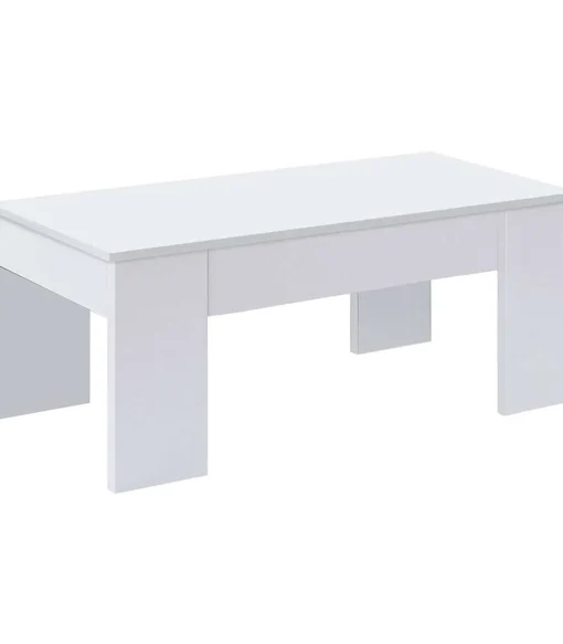 Mesa centro elevable Andujar Color Blanco Artik. 100 cm (Ancho) x 50 cm (Fondo) x 45-56 cm (Alto)