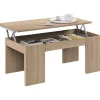 Mesa centro elevable Lijar en roble canadian 43-55 cm(alto)100 cm(ancho)50 cm(largo)