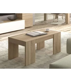Mesa centro elevable Lijar en roble canadian 43-55 cm(alto)100 cm(ancho)50 cm(largo)