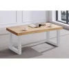 Mesa centro elevable Loft color roble nordish estructura en blanco 47,5 cm(alto)120 cm(ancho)60 cm(largo)