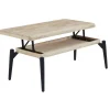 Mesa centro elevable Moon acabado roble nordish/negro, 120cm (largo) 60cm (ancho) 47/62cm (alto).