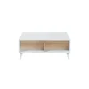 Mesa centro elevable Oria en blanco y roble canadian 38 cm(alto)100 cm(ancho)68 cm(largo)