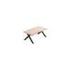 Mesa centro elevable Xena tapa con forma acabado roble nordish/negro, 47cm(alto) 120 cm(largo) 66 cm(ancho)