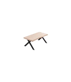 Mesa centro elevable Xena tapa con forma acabado roble nordish/negro, 47cm(alto) 120 cm(largo) 66 cm(ancho)