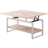 Mesa centro elevable y extensible Steve acabado roble nordish/blanco, 47 cm(alto)100 cm(largo) 45-90 cm(ancho)