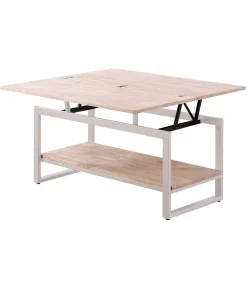 Mesa centro elevable y extensible Steve acabado roble nordish/blanco, 47 cm(alto)100 cm(largo) 45-90 cm(ancho)