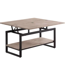Mesa centro elevable y extensible Steve acabado roble honey/negro, 47 cm(alto)100 cm(largo) 45-90 cm(ancho)