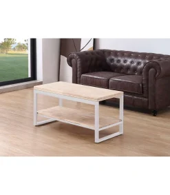 Mesa centro elevable y extensible Steve acabado roble nordish/blanco, 47 cm(alto)100 cm(largo) 45-90 cm(ancho)