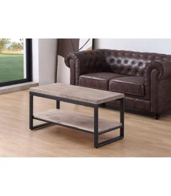 Mesa centro elevable y extensible Steve acabado roble honey/negro, 47 cm(alto)100 cm(largo) 45-90 cm(ancho)