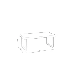 Mesa centro Natural para salón en roble nordish-blanco 43,5 cm(alto)120 cm(ancho)60 cm(fondo).