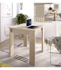 Mesa cocina Rila extensible acabado Natural 77/ 79CM(Alto) 67/134 CM(Ancho)67CM(Fondo). .