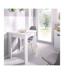 Mesa cocina Rila extensible acabado Blanco 77/ 79CM(Alto) 67/134 CM(Ancho)67CM(Fondo). .