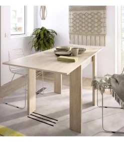 Mesa cocina Rila extensible acabado Natural 77/ 79CM(Alto) 67/134 CM(Ancho)67CM(Fondo). .