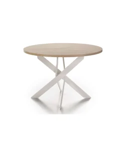 Mesa comedor redonda ALEJANDRO acabado sahara/blanco, 77cm(alto) 120cm(ancho) 120cm(largo)