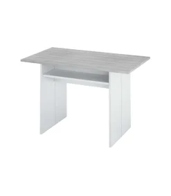 Mesa consola o cocina desplegable Gio en blanco Artik y gris Cemento 120 cm(ancho) 77 cm(alto) 35/70 cm(fondo)