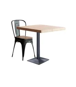 Mesa cuadrada Bar Moss acabado roble nordish/negro, 74cm(alto) 60cm(ancho) 60cm(largo)