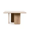 Mesa cuadrada para cocina o comedor modelo Arq acabado roble claro, 137cm(ancho) 75cm(alto) 137cm(largo)