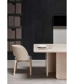 Mesa cuadrada para cocina o comedor modelo Arq acabado roble claro, 137cm(ancho) 75cm(alto) 137cm(largo)