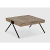 Mesa de centro cuadrada modelo Aaron acabado madera de mango natural, 40cm(alto) 80cm(ancho) 80cm(fondo).