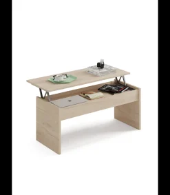 Mesa de centro Elevable Oslo acabado roble aurora, 47-58 cm(alto)100 cm(ancho)50 cm(largo)