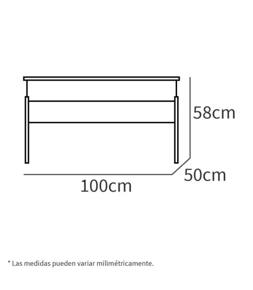 Mesa de centro Elevable Oslo acabado roble aurora, 47-58 cm(alto)100 cm(ancho)50 cm(largo)