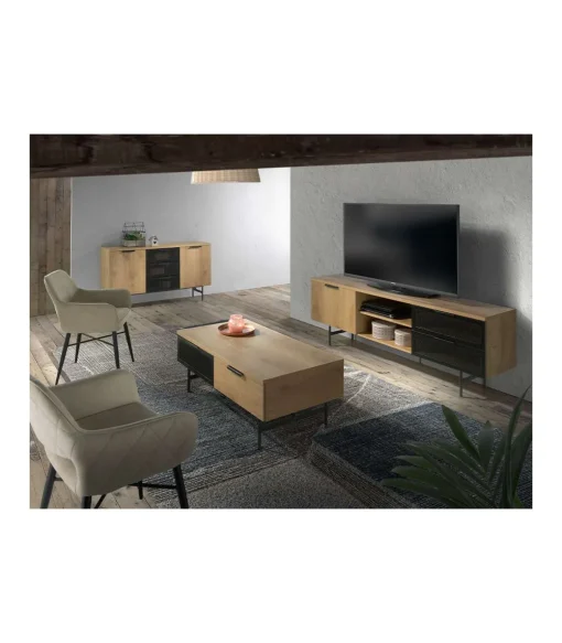 Mesa de centro Elia acabado roble, 110 cm (largo) x 60 cm (ancho) x 43 cm (alto)