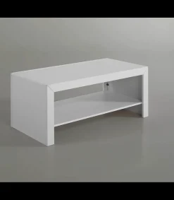 Mesa de centro lacada blanca rectangular 45 cm(alto)110 cm(ancho)55 cm(largo)