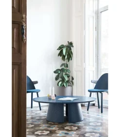 Mesa de centro modelo Cep varios acabado azul, 110cm(ancho) 36.5cm(alto) 110cm (largo)