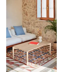 Mesa de centro para comedor modelo Atlas acabado roble claro, 60cm(ancho) 40cm(alto) 110cm(largo)