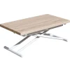 Mesa de Centro Up-Down, elevable extensible acabado roble, 50-100 cm(ancho)100 cm(largo)