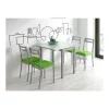 Mesa de cocina extensible Laia acabado cristal blanco, 95cm (largo) x 55/95cm ancho x 76cm (alto)
