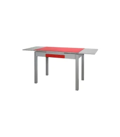 Mesa de cocina extensible Victoria acabado rojo, 100/160 X 60 X 76 cm (largo x ancho x alto)