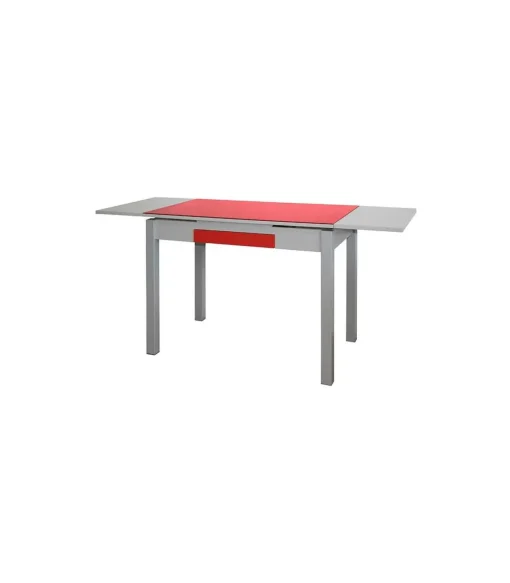 Mesa de cocina extensible Victoria acabado rojo, 100/160 X 60 X 76 cm (largo x ancho x alto)